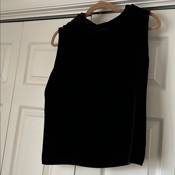 Eileen Fisher velvet cowl neck sleeveless top - Picture 4 of 8